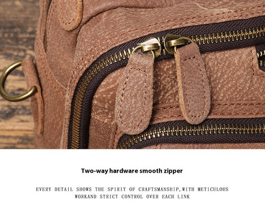 The Voyager — Men's Genuine Leather Travel Backpack