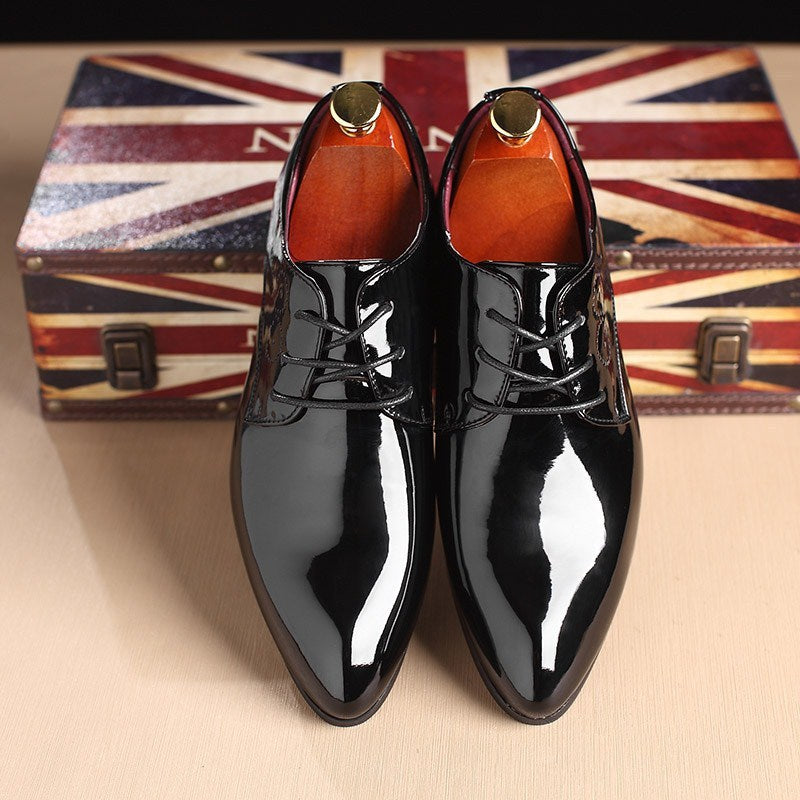 Men's Leather Shoes Business Casual Dress Shoes - Slip-on Black Driving Shoes