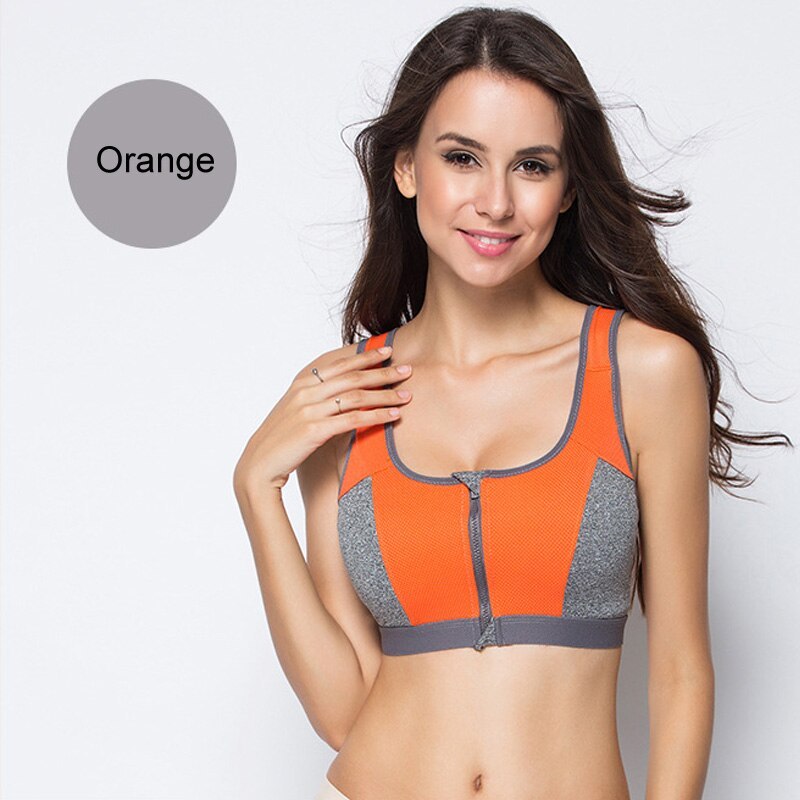 Women's Front Zipper Sports Bra - Active Support & Comfort