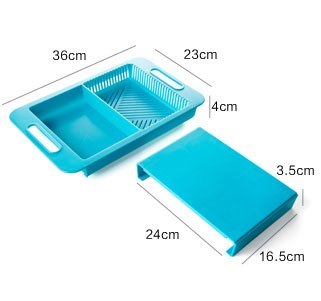 Multifunction Kitchen Chopping Blocks Sinks Drain Basket Cutting Board - PP TPE Design