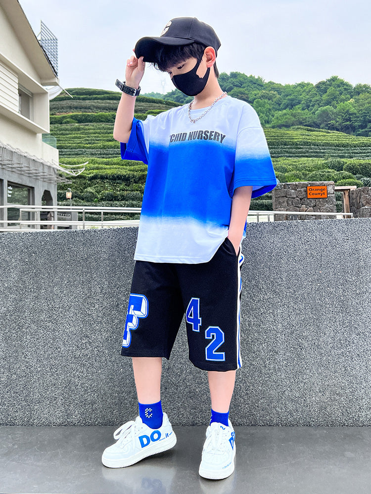 Zhongda Children's Western Style Boy Casual Two-piece Trendy Set