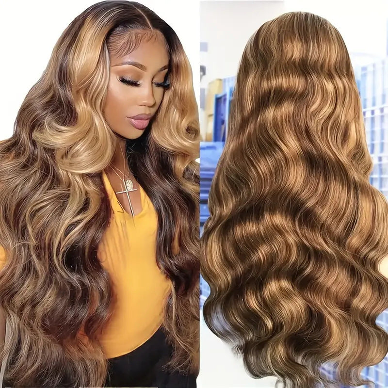 Women's Piano Color Long Curly Hair Wig - Front Lace Full Head Wig