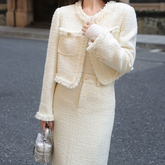 Women's Fashion Personality Chanel Suit - Elegant Coat & Skirt Set