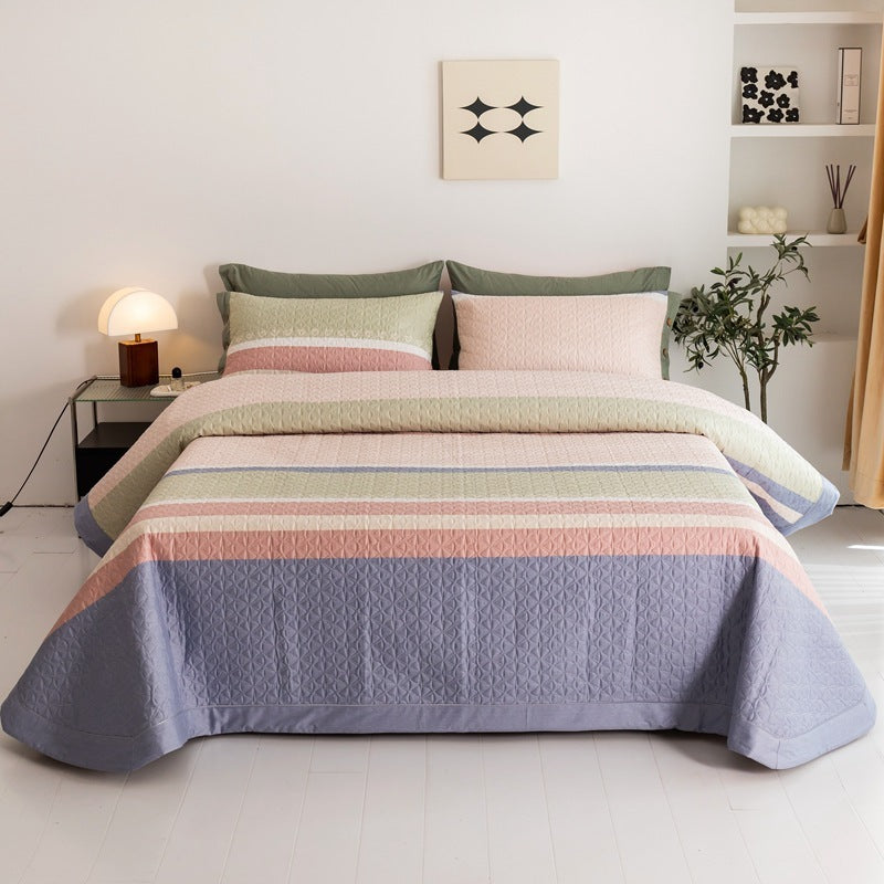 Cotton Bed Comforter Quilted Bed Cover Three-piece Cotton