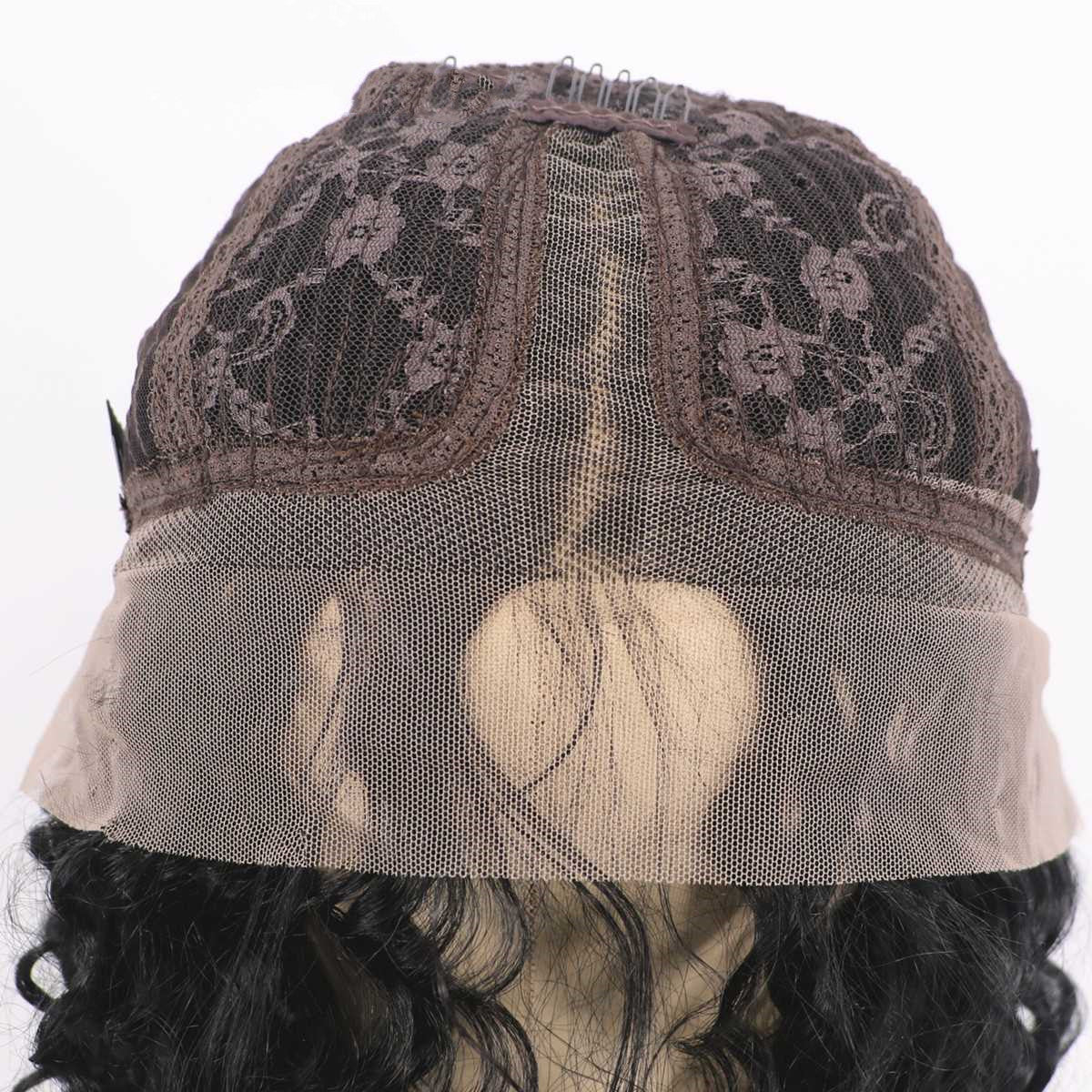 Women's European American Black Lace Partial Wig - Long Curly Hair Multiple Lengths