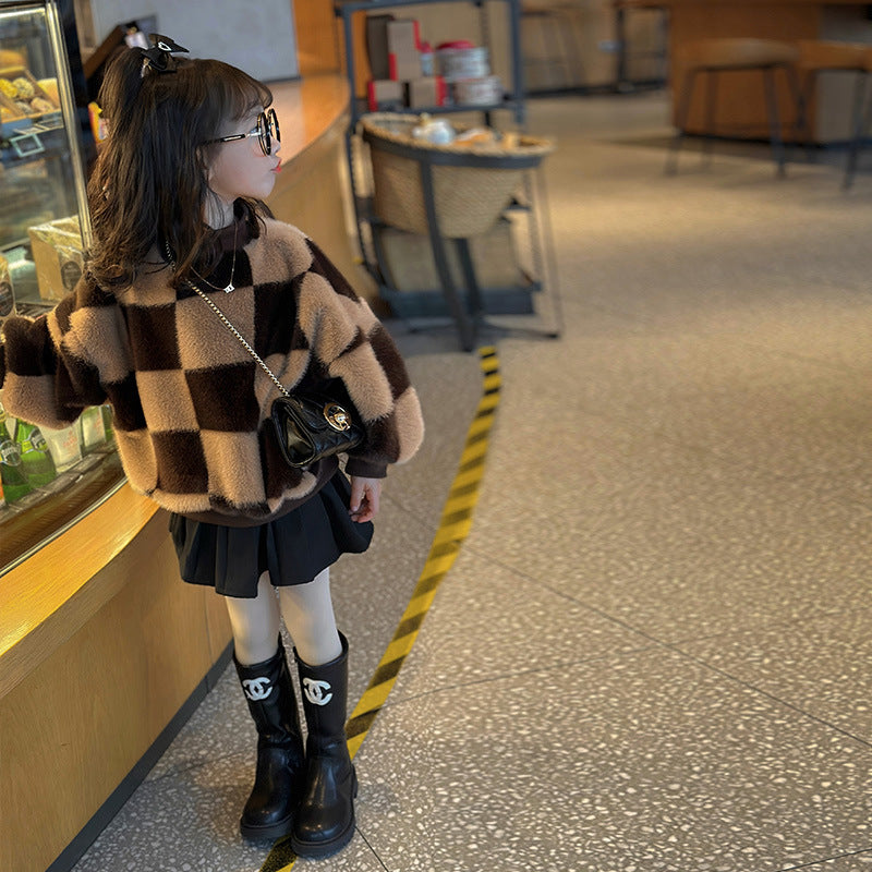Children's Western Style Fleece Clothing - Unisex Boys & Girls Thickened Base Layer