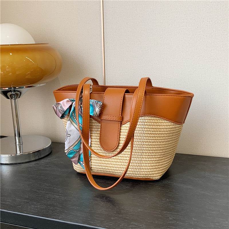 Women's Fashion Simple Silk Scarf Bow Shoulder Bag - Millivan supplies