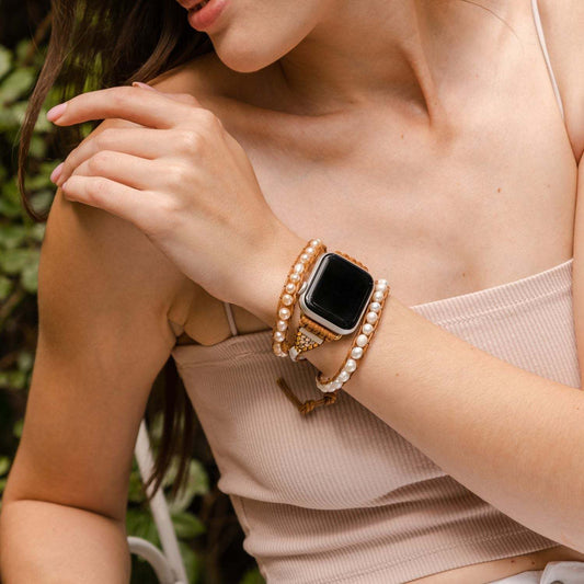 Handmade Pearl Watch Strap - Women's Elegant