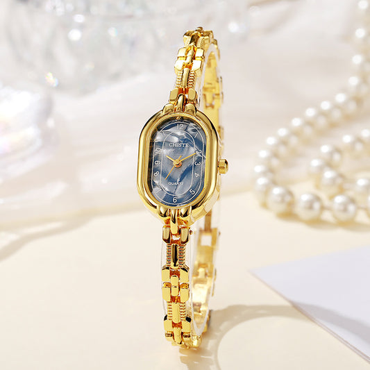 Retro Oval Fritillary Bracelet Watch - Student Style