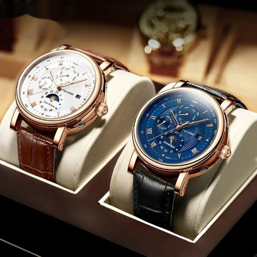 Men's Thin Calendar Mechanical Watch - Large Dial