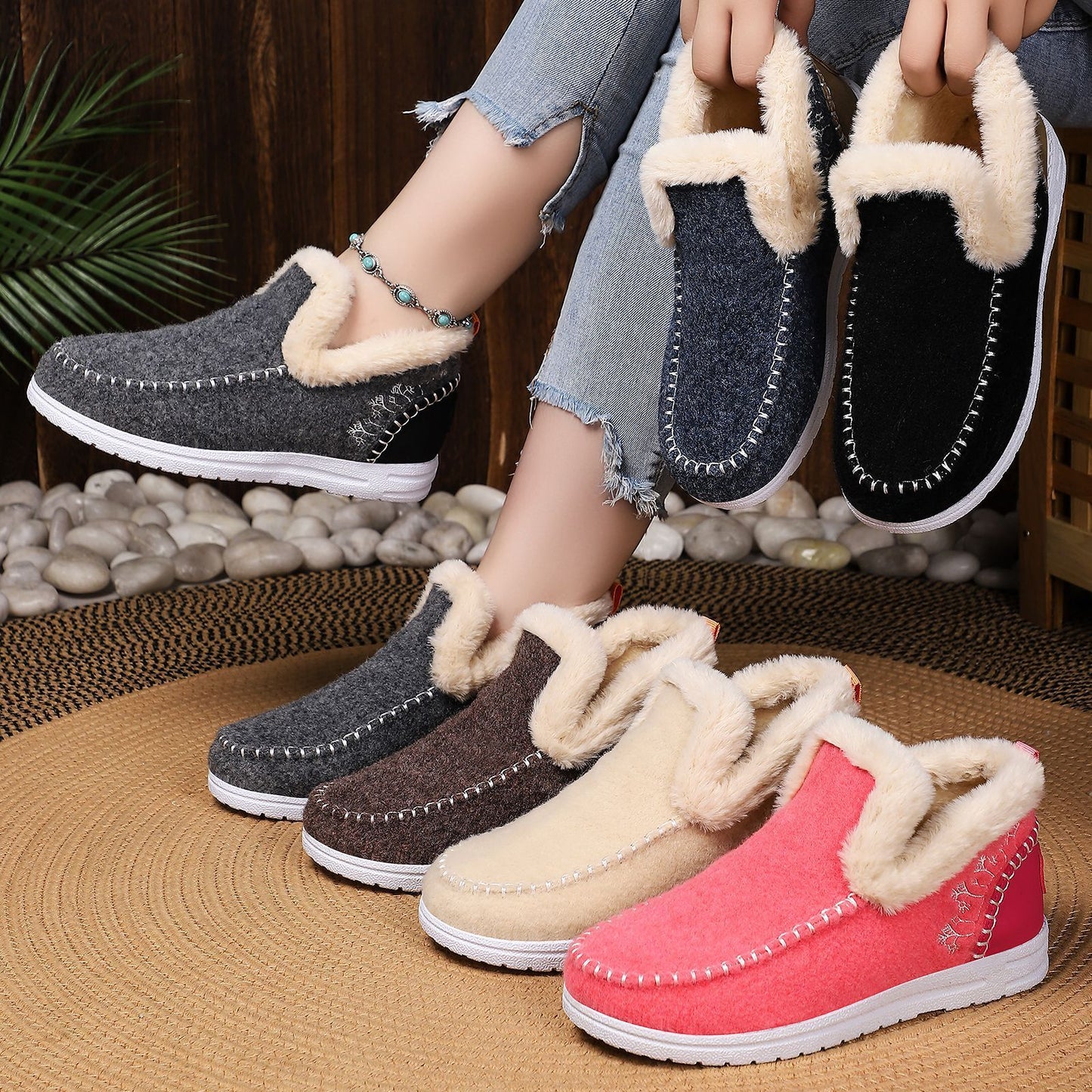 Cold-proof Female Lightweight Simple Cotton Boots - Warm Winter Footwear