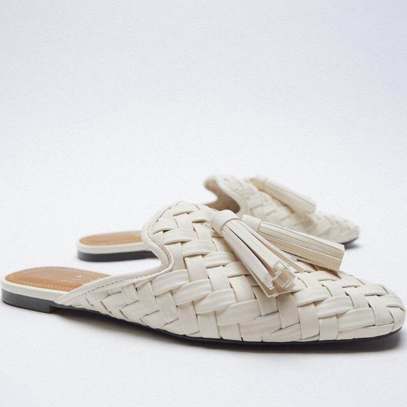 New Style Hand-woven Square Toe Women Slippers - Millivan supplies