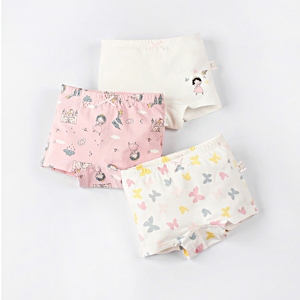 Girls' Cotton Boxer Briefs - Cute Cartoon Children's Underwear