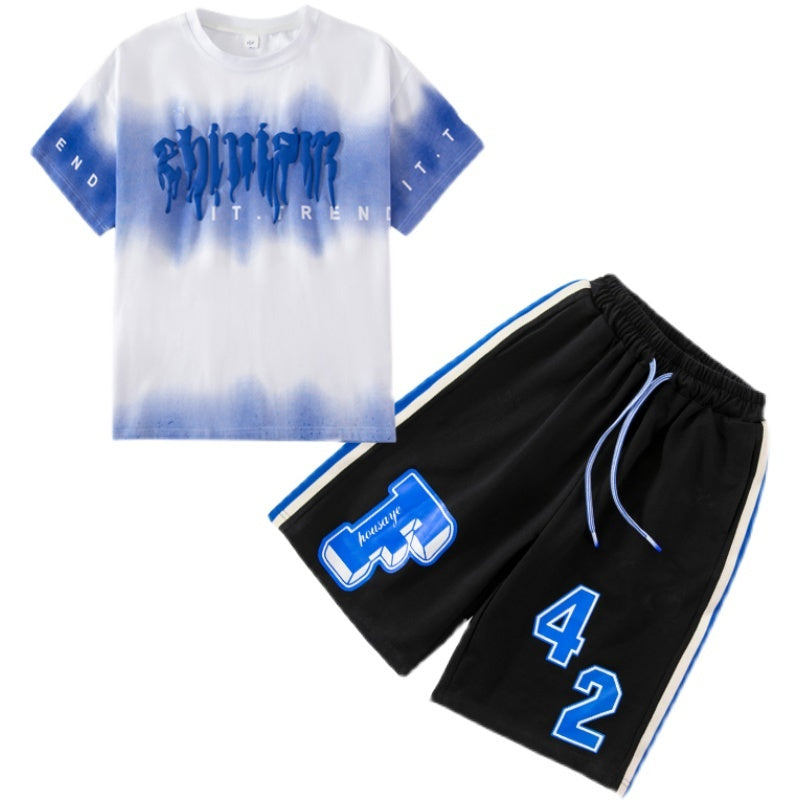 Boy's Fashionable Short Sleeve Shorts Suit