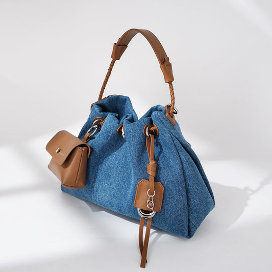 Denim Series Handbag - Leather Special Interest Design Urban Simplicity Bag