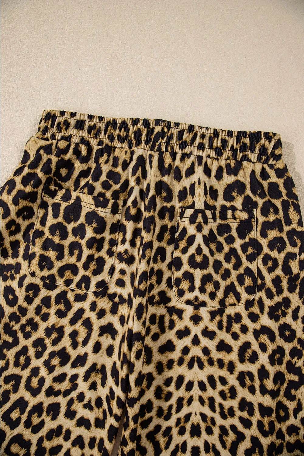 Leopard Bow Tie Elastic Waist Pants - Millivan supplies