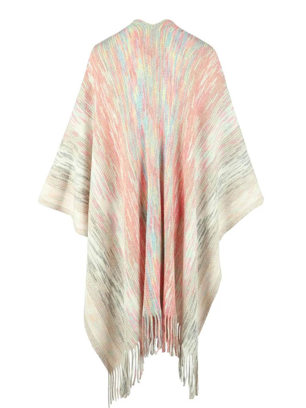 Heathered Fringe Hem Poncho - Millivan supplies