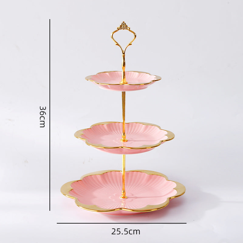 Ceramic Fruit Plate Home Living Room Light Luxury Creative Multi-layer Dessert Fruit Plate - Nordic Style