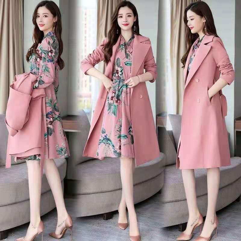 Women's Slim OL Trench Coat - Adult Professional Black Coat