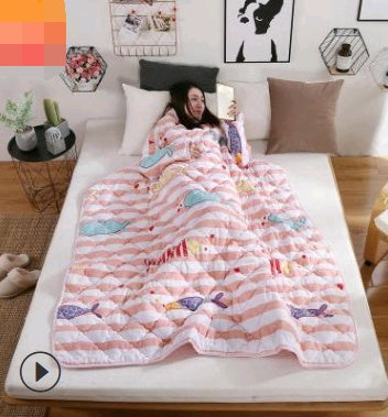 Winter Lazy Quilt with Sleeves - Polyester 1.2×1.6m Wearable Blanket 5 Colors 1350g