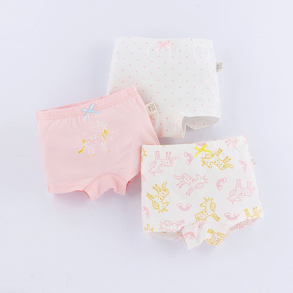 Girls' Cotton Boxer Briefs - Cute Cartoon Children's Underwear