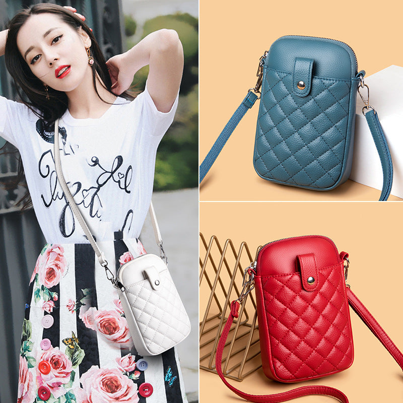 Vertical All Match Mobile Phone Rhombus One Shoulder Messenger Bag