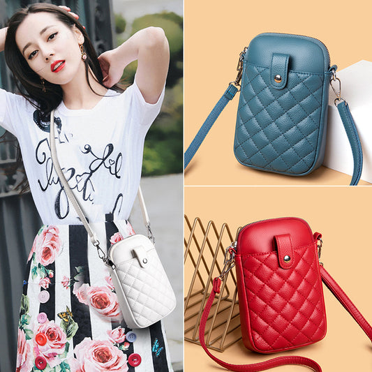 Vertical All Match Mobile Phone Rhombus One Shoulder Messenger Bag