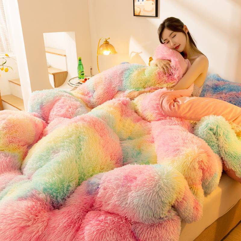Super Soft Long Fleece Mink Crystal Velvet Thickened Warm Winter Quilt - Double Sided 6 Colors Multiple Sizes