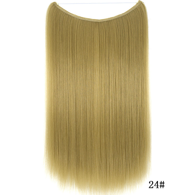 Women's 22 Inch Invisible Wire Hair Extensions - No Clips Secret Fish Line Silky Straight Synthetic