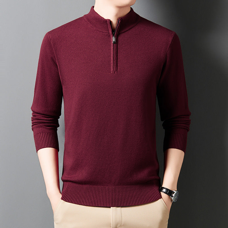 Men's Wool Knit Sweater - Adult Business Casual Pullover