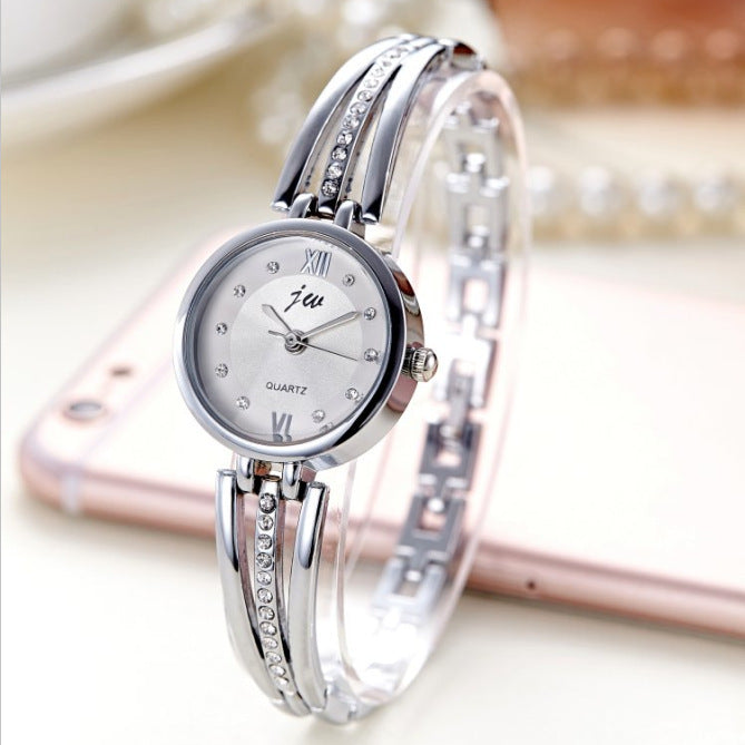 Round Rhinestone Women's Watch - Steel Band Fashion