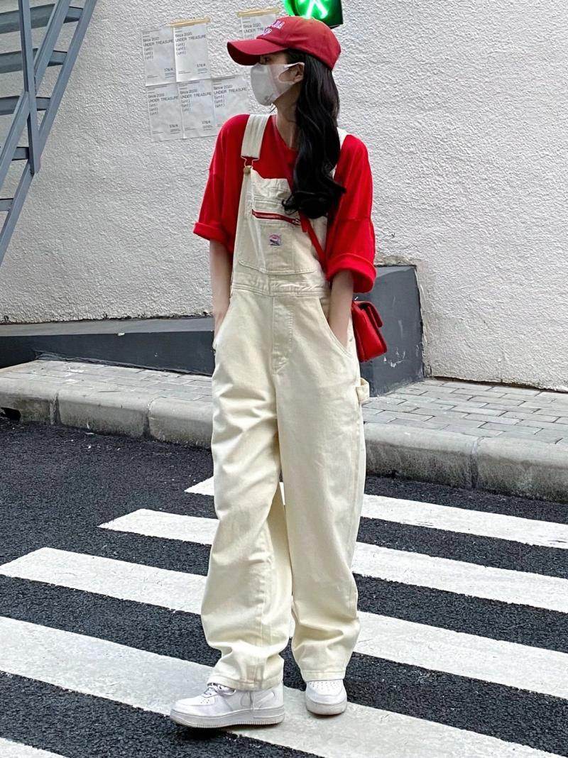 Retro White Strappy Jeans For Women - Millivan supplies