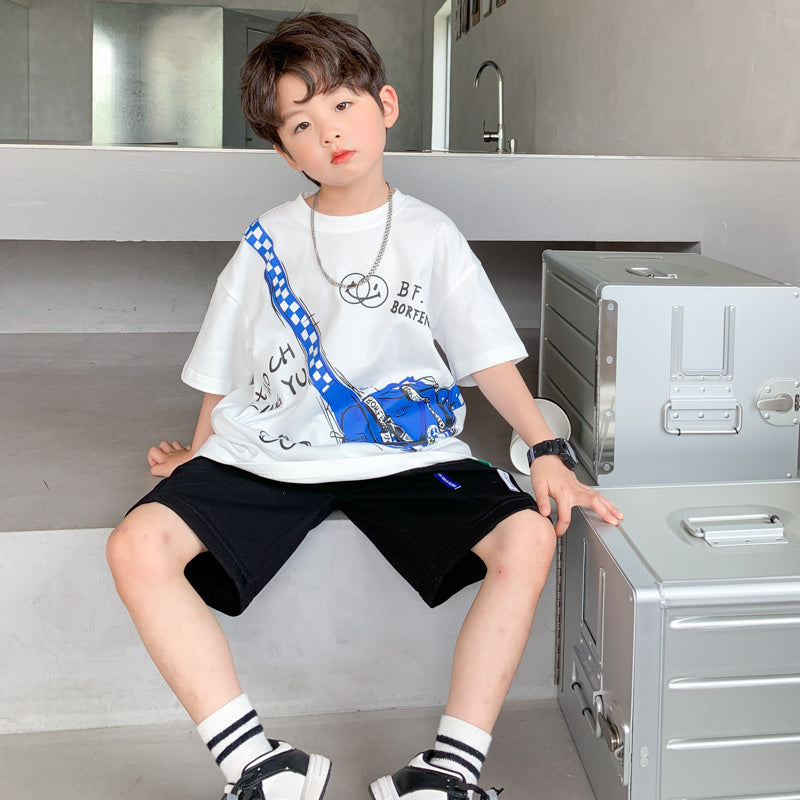 Boy's Short Sleeve Suit Children's Thin Korean Style Trendy