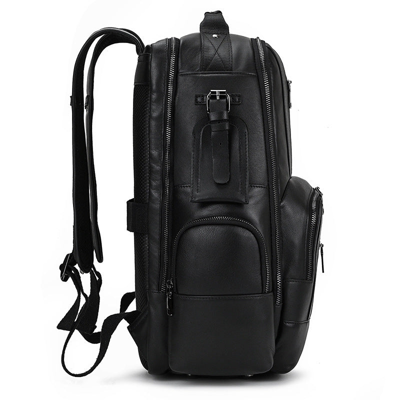 Crazy Horse Leather Multifunctional Backpack Genuine Leather Large Capacity