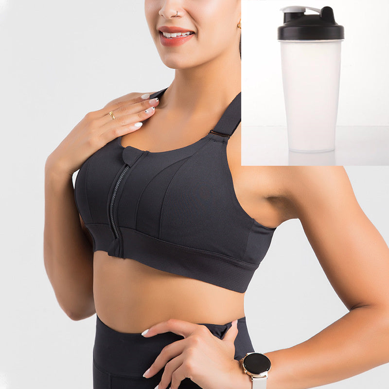 Front Zipper Seamless Push-Up Bra - Wireless Comfort & Active Support