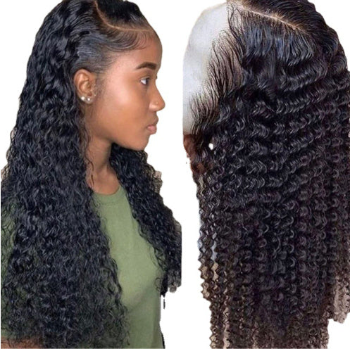 Women's Brazilian Kinky Curly Lace Front Human Hair Wig - Natural Color Multiple Lengths