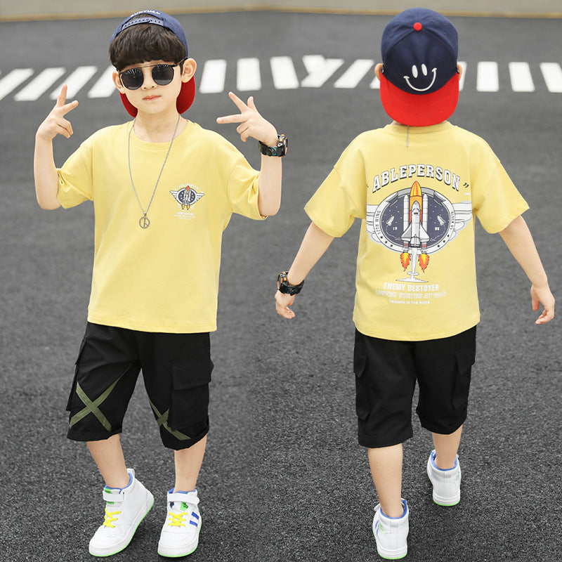 Boys' Summer Sports Suit - Children's Short-Sleeve Fashion Set