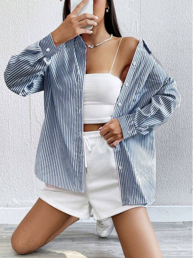 Cardigan Top Loose Casual Long Sleeves Shirt For Women