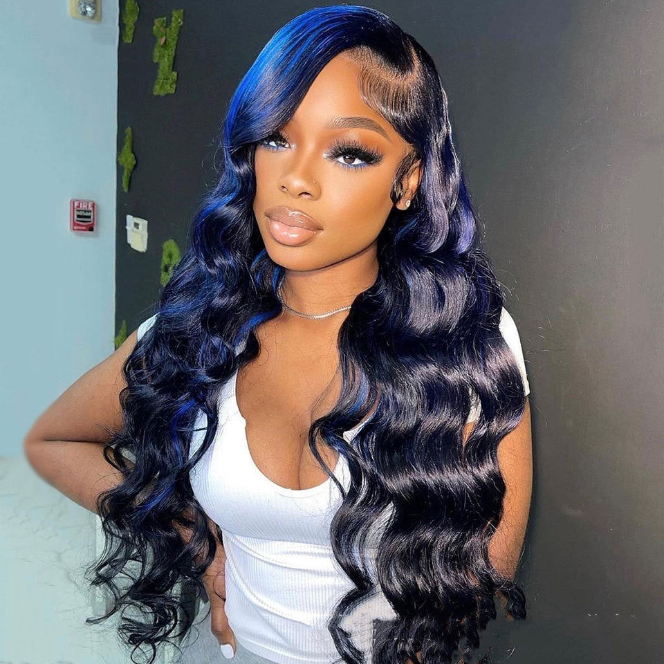 Women's Highlight Body Wave Human Hair Lace Front Wig - Real Hair Multiple Styles