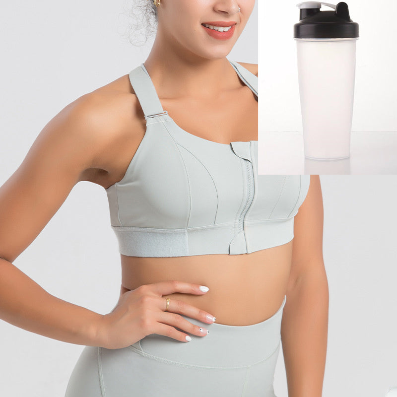 Front Zipper Seamless Push-Up Bra - Wireless Comfort & Active Support