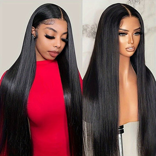 13x4 Lace Front Wig Human Hair - Straight Natural Hair Wig 180 Density