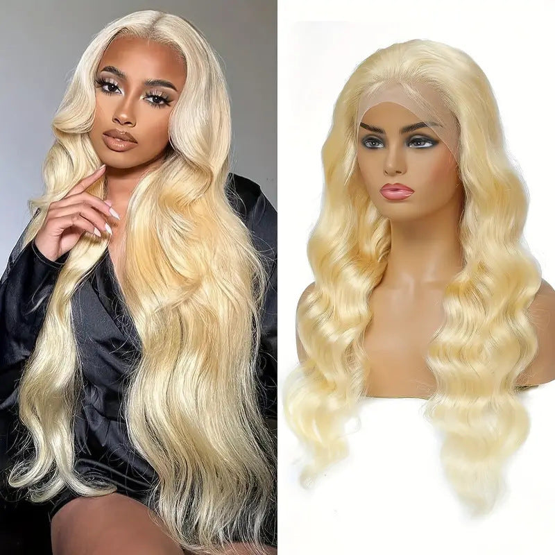 Adult Women's Lace Front Synthetic Wig - European Style Light Gold