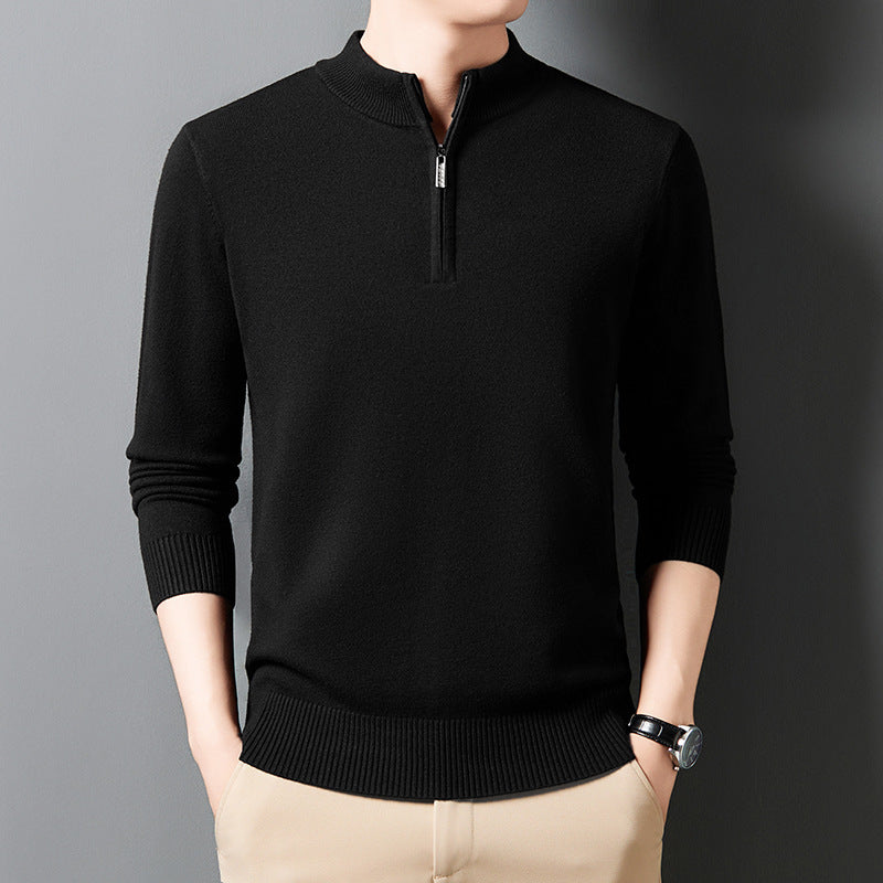 Men's Wool Knit Sweater - Adult Business Casual Pullover