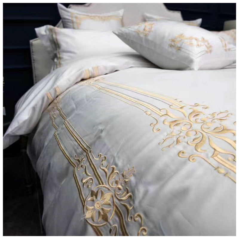 Four-piece cotton satin set