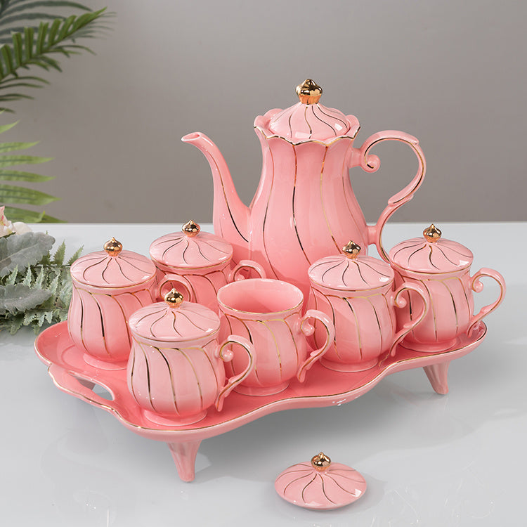 Water Set Ceramic Ware Household Light Luxury - Nordic Style Glacier Pattern with PP Components