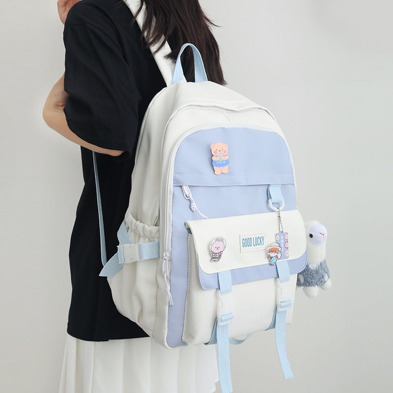 High School Girl's Simple Large-capacity Light Backpack