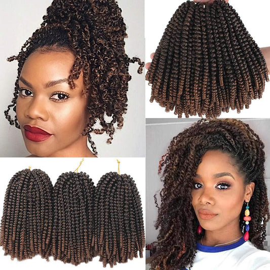 Women's 110g Chemical Fiber Hair Extensions - 8 Inches Black Color