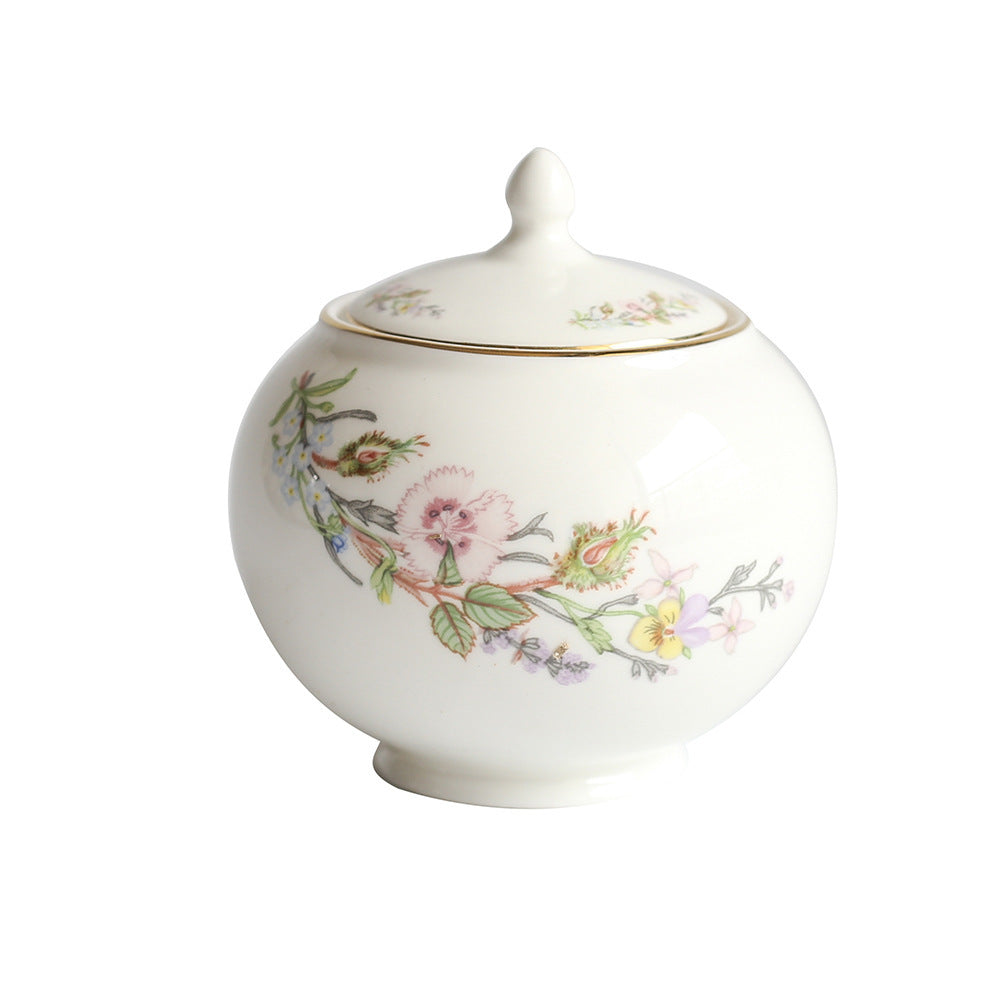 High-end British Afternoon Set European-style Dessert Double Fruit Plate Coffee Cup Saucer Black Tea - Bone China