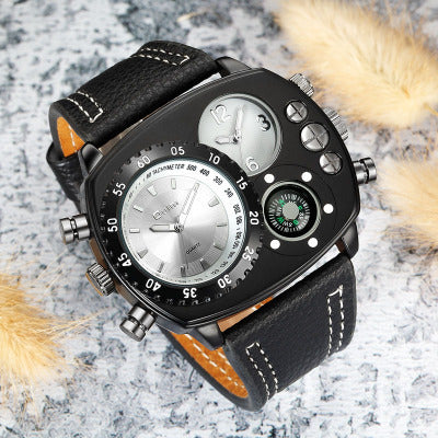 Men's Sports Watch - Quartz Leather Strap