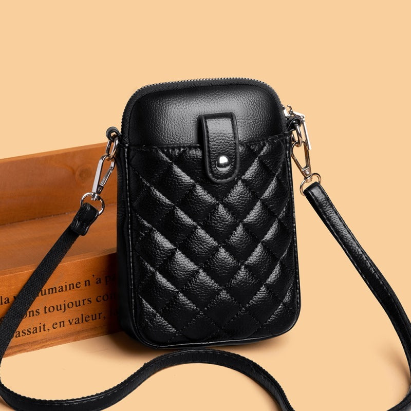 Vertical All Match Mobile Phone Rhombus One Shoulder Messenger Bag